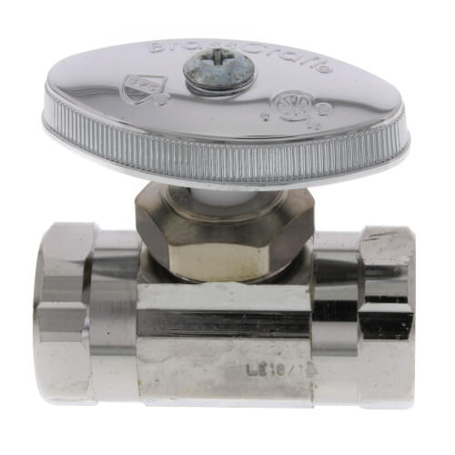 BRASSCRAFT BrassCraft OR82X C OR82 Series 1/2 Inch FIPT Knurled Oval Handle Straight Supply Stop Valve in Chrome Plated