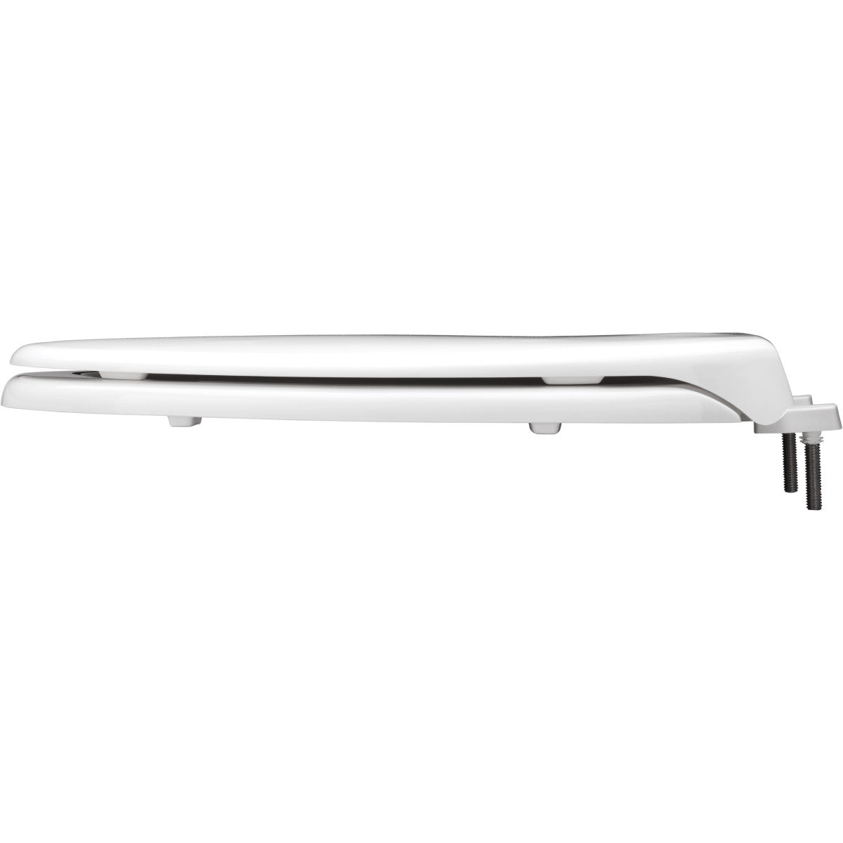 BEMIS Bemis 7800TDG 000 Elongated Hospitality Plastic Toilet Seat in White with STA-TITE Commercial Fastening System and DuraGuard