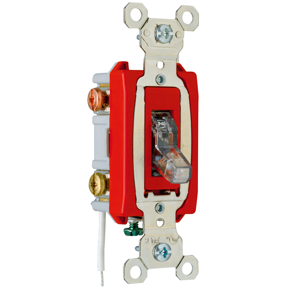 LEGRAND Legrand PS20AC3CPL 20 Amp 120 VAC 3-Way Clear Glass Reinforced Nylon Screw Mounting Pilot Lighted Toggle Switch