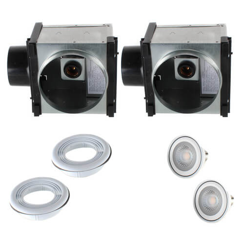 FANTECH Fantech PB270L10-2 FAN PB-270L10-2 270 CFM Dual Grille Bath Fan with Dimmable LED Lights