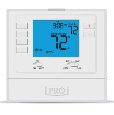 PRO1 IAQ Pro1 T725 Programmable Thermostat, 2H/1C, 5-1-1 Days Programs per Week