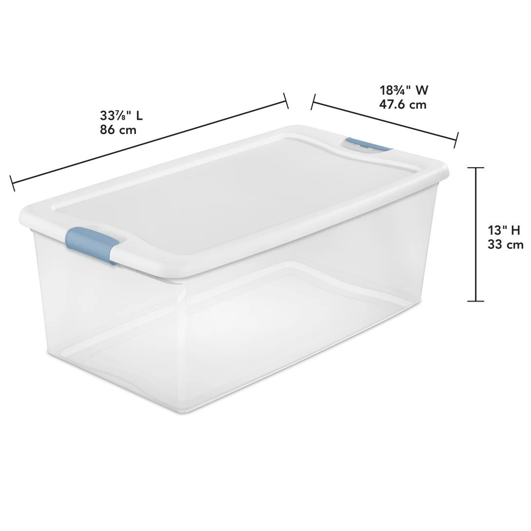 STERILITE Sterilite 14998004 Plastic Storage Tote 106 Quart (Pack of 4)