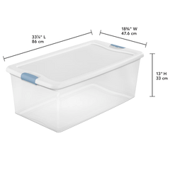 STERILITE Sterilite 14998004 Plastic Storage Tote 106 Quart (Pack of 4)