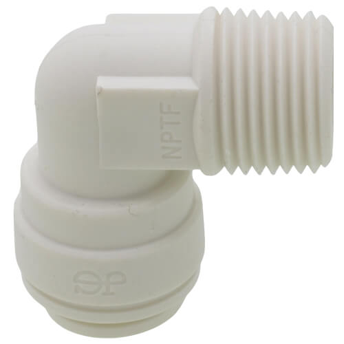 JOHN GUEST John Guest PP481223W 3/8 OD x NPTF Rigid 90-Degree Elbow