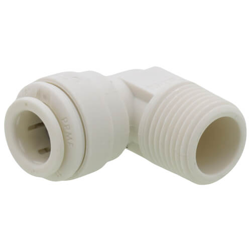 JOHN GUEST John Guest PP481223W 3/8 OD x NPTF Rigid 90-Degree Elbow