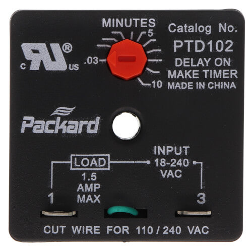 PACKARD Packard PTD102 Adjustable Delay on Make Timer (.03 to 10 Min.)