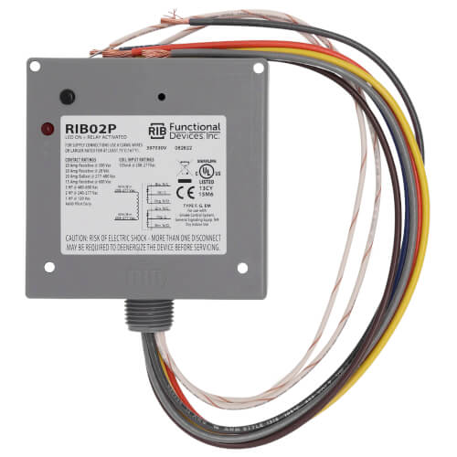 FUNCTIONAL DEVICES Functional Devices RIB02P Power Control Enclosed Relay 20 A DPDT 208-277 VAC