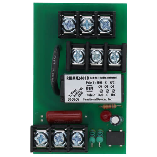 FUNCTIONAL DEVICES Functional Devices RIBMN2401D Panel Relay 24VAC/DC, 120V 10A DPDT