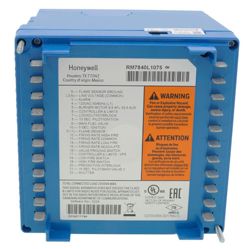 HONEYWELL Honeywell RM7840L1075 Automatic Programming Control 120V 8x8x8 Inches