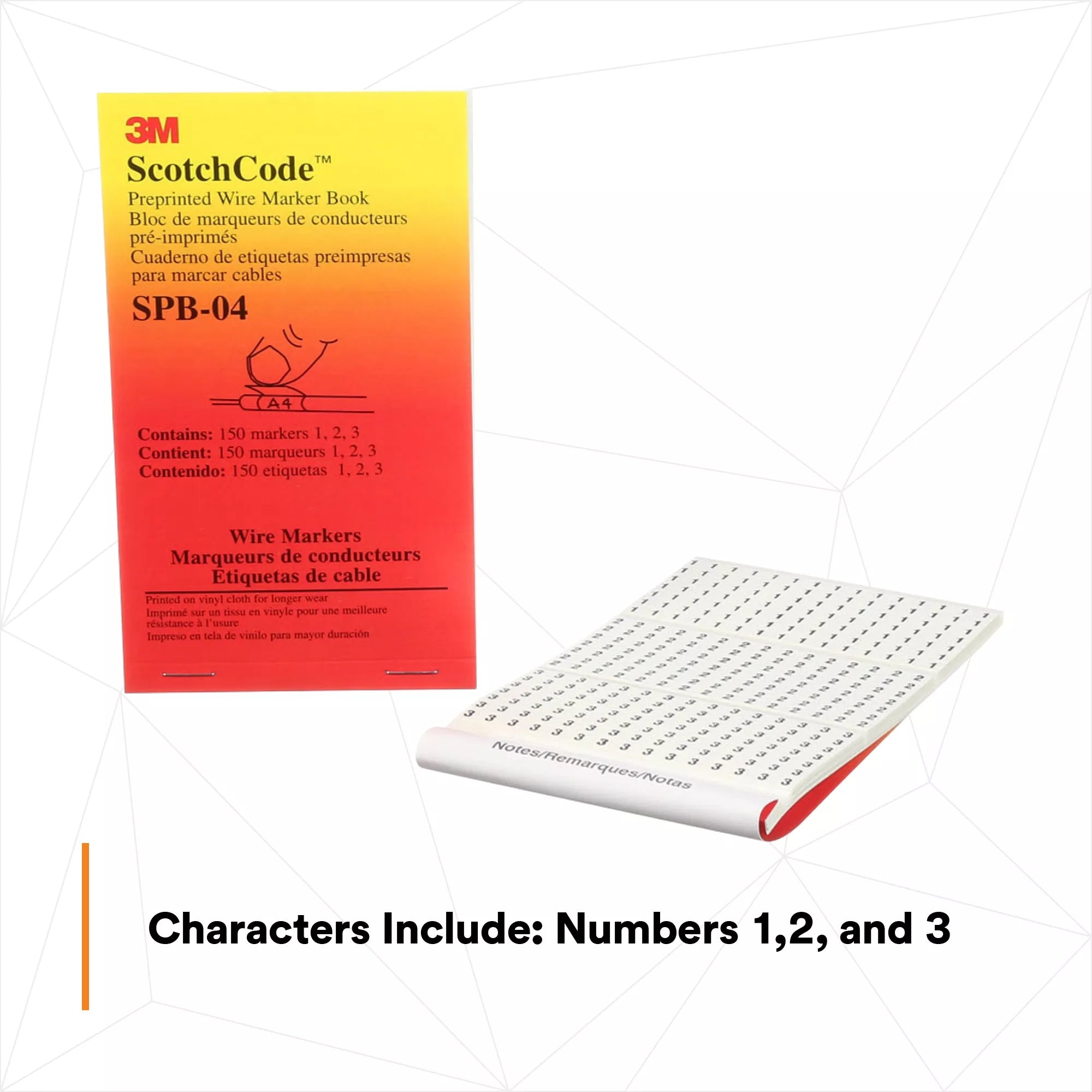 3M 3M SPB-04 Pre-Printed Wire Marker Book