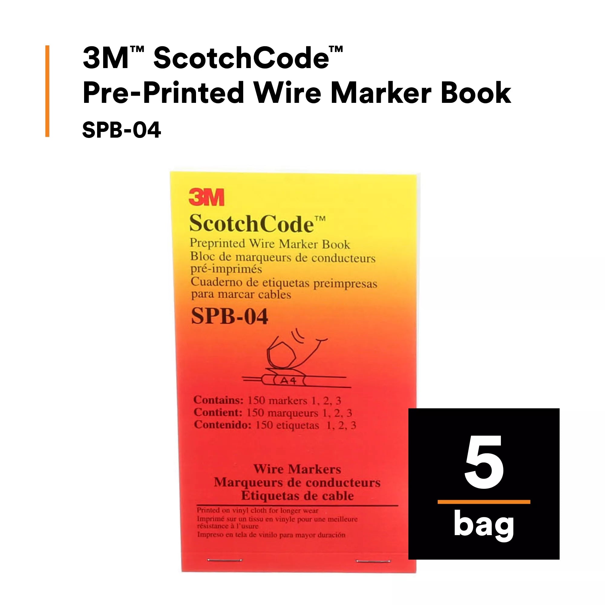 3M 3M SPB-04 Pre-Printed Wire Marker Book