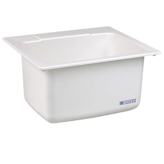 E L Mustee and Sons 10WH Mustee Molded Fiberglass Countertop Self-Rimming Utility Sink, 22 inch x 25 inch x 13-3/4 inch