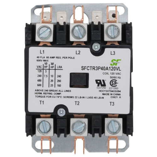 TRANE SFCTR3P40A120VL CONTACTORS