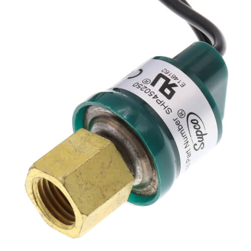 SUPCO Supco SHP450250 24/120/240 VAC, 10 A at 12 to 28 VAC/VDC High Pressure Open on Pressure Rise 450 PSI Close 250 PSI