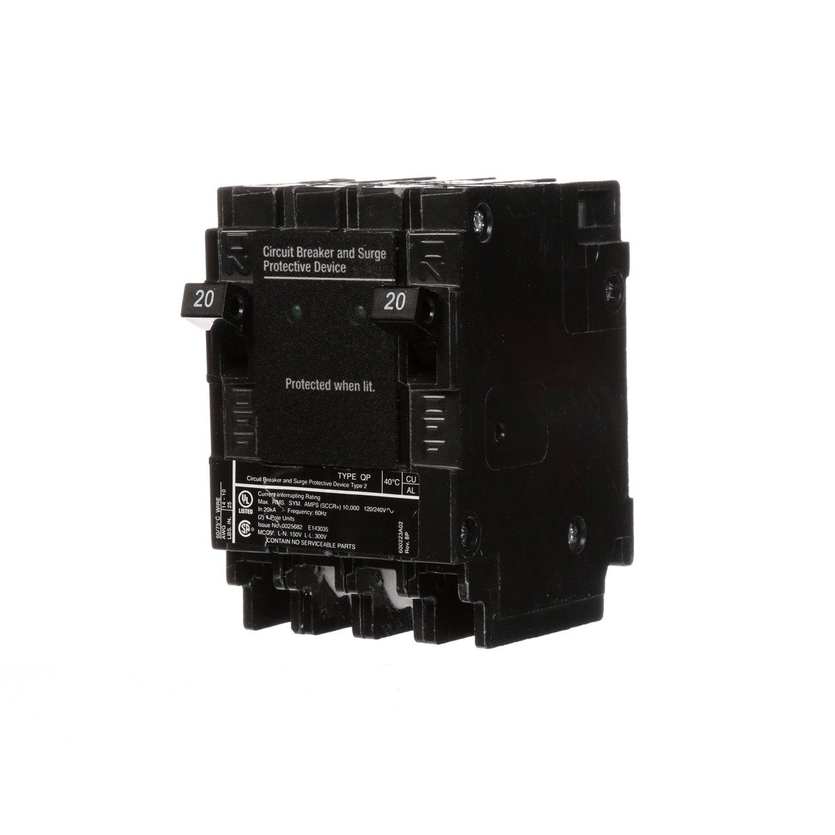 SIEMENS Siemens QSA2020SPD BREAKER CKT CASE MLD 120/240VAC 20A 10KA