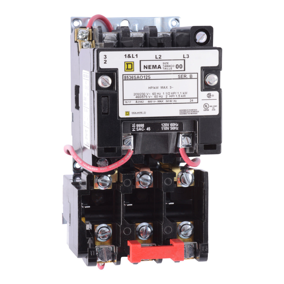 SCHNEIDER ELECTRIC Square D 8536SAO12V06 9 Amp 600 VAC NEMA Starter Plus Options
