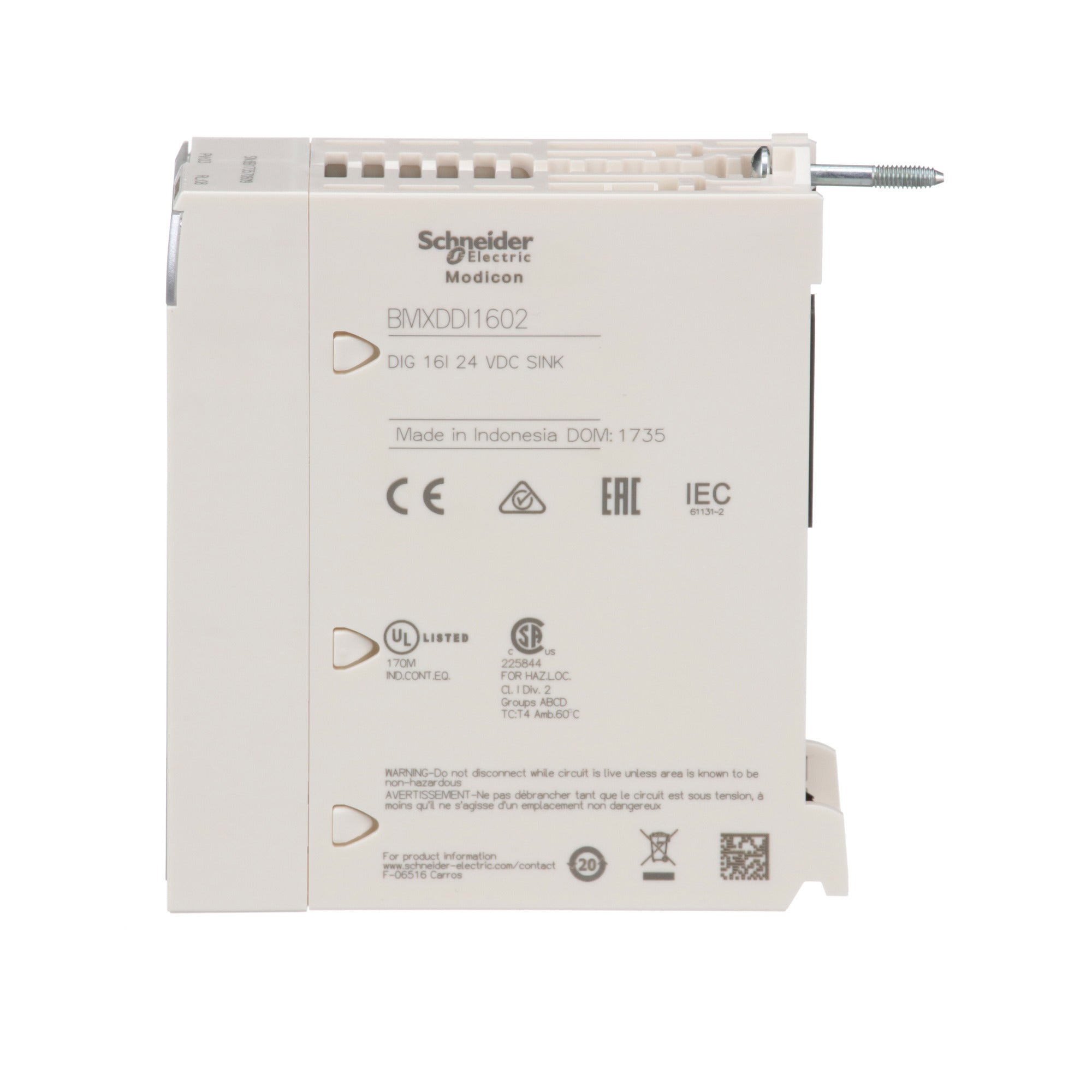 SCHNEIDER ELECTRIC Schneider Electric BMXDDI1602 3.5 mA 24 VDC 2.5 W PLC DC Discrete Input Module