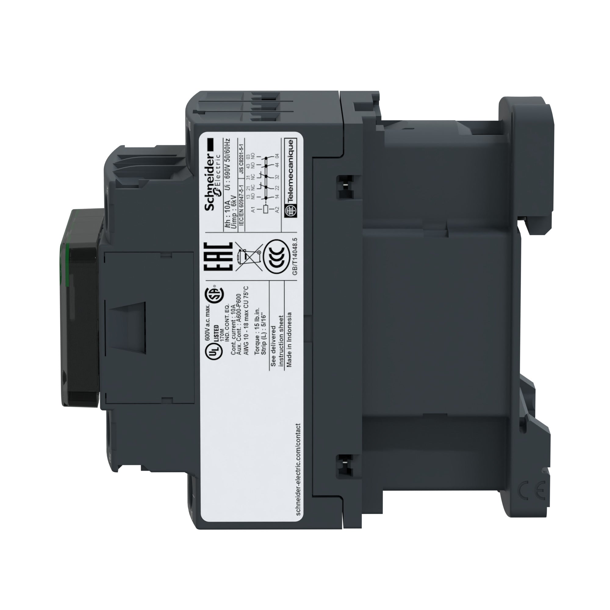 SCHNEIDER ELECTRIC Schneider Electric CAD32P7 TeSys Deca control relay - 3 NO + 2 NC - 690 V - 230 V AC standard coil