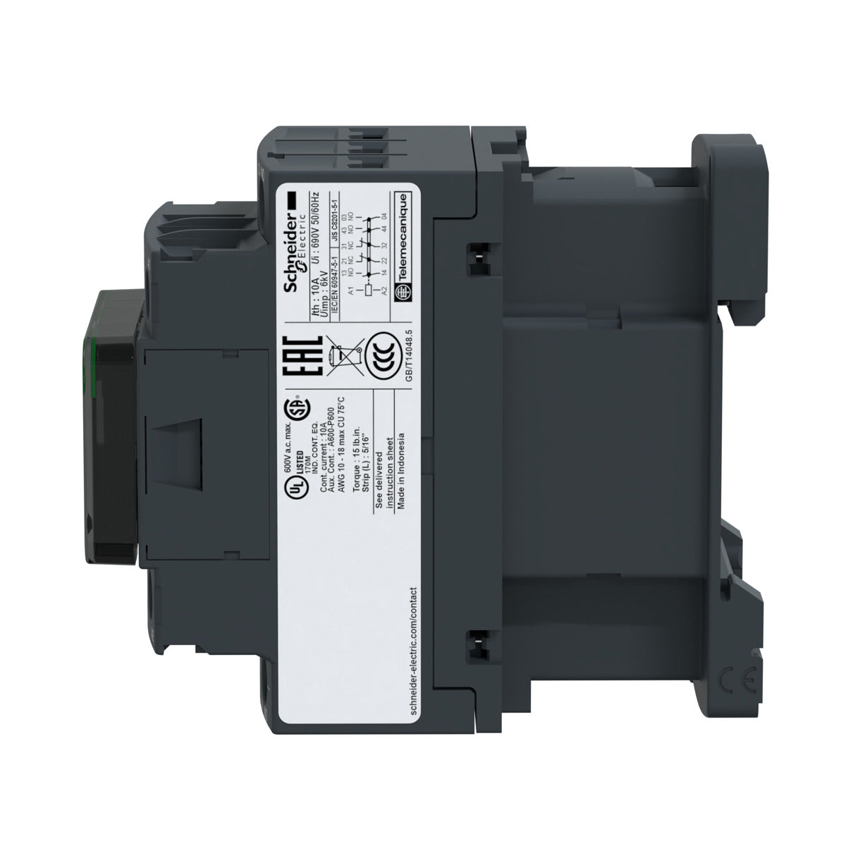 SCHNEIDER ELECTRIC Schneider Electric CAD50BD Square D 24 VDC 10 Amp 5-Pole 5NO IEC Control Relay