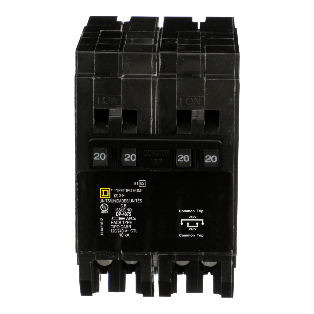 SCHNEIDER ELECTRIC Square D HOMT220220 SQD HOMT220220 Quad Tandem Circuit 20A at 120/240VAC