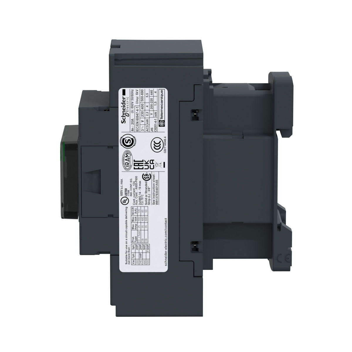 SCHNEIDER ELECTRIC Schneider Electric LC1D093BD IEC Magnetic Contactor 24V 9A