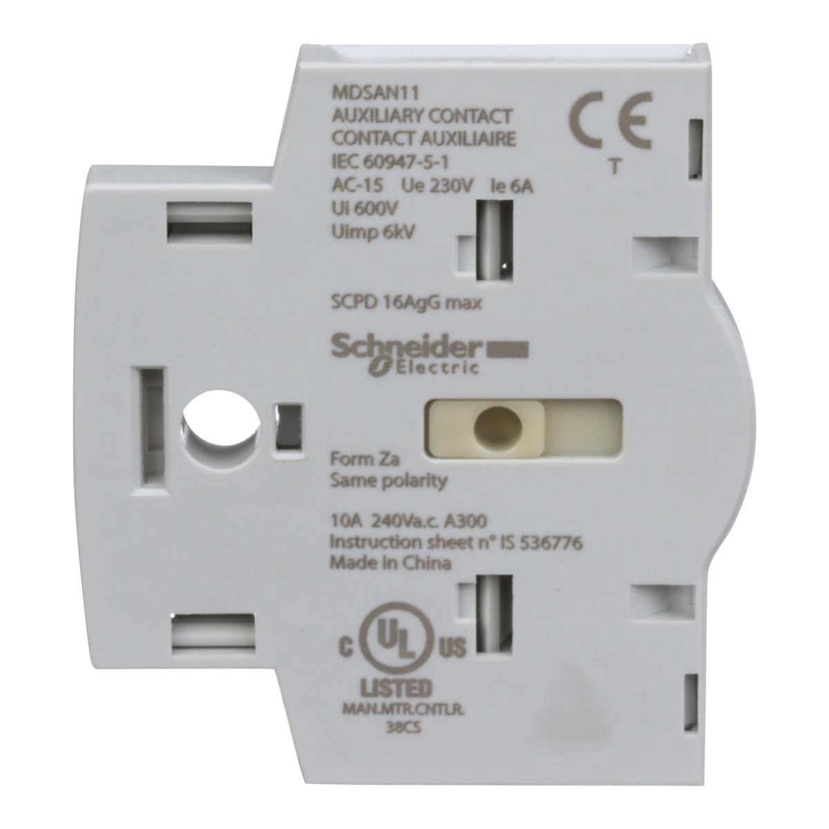 SCHNEIDER ELECTRIC Schneider Electric MDSAN11 Auxiliary Contact Module 1NO 1NC