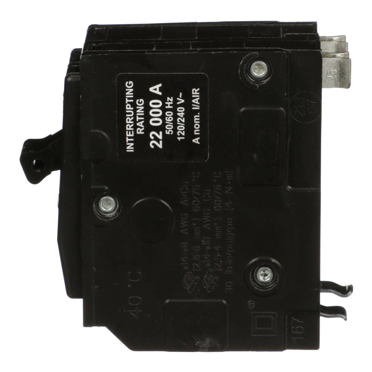 SCHNEIDER ELECTRIC Square D QO215VH Miniature Circuit Breaker 15 Amp 2 Pole 120/240 Volt