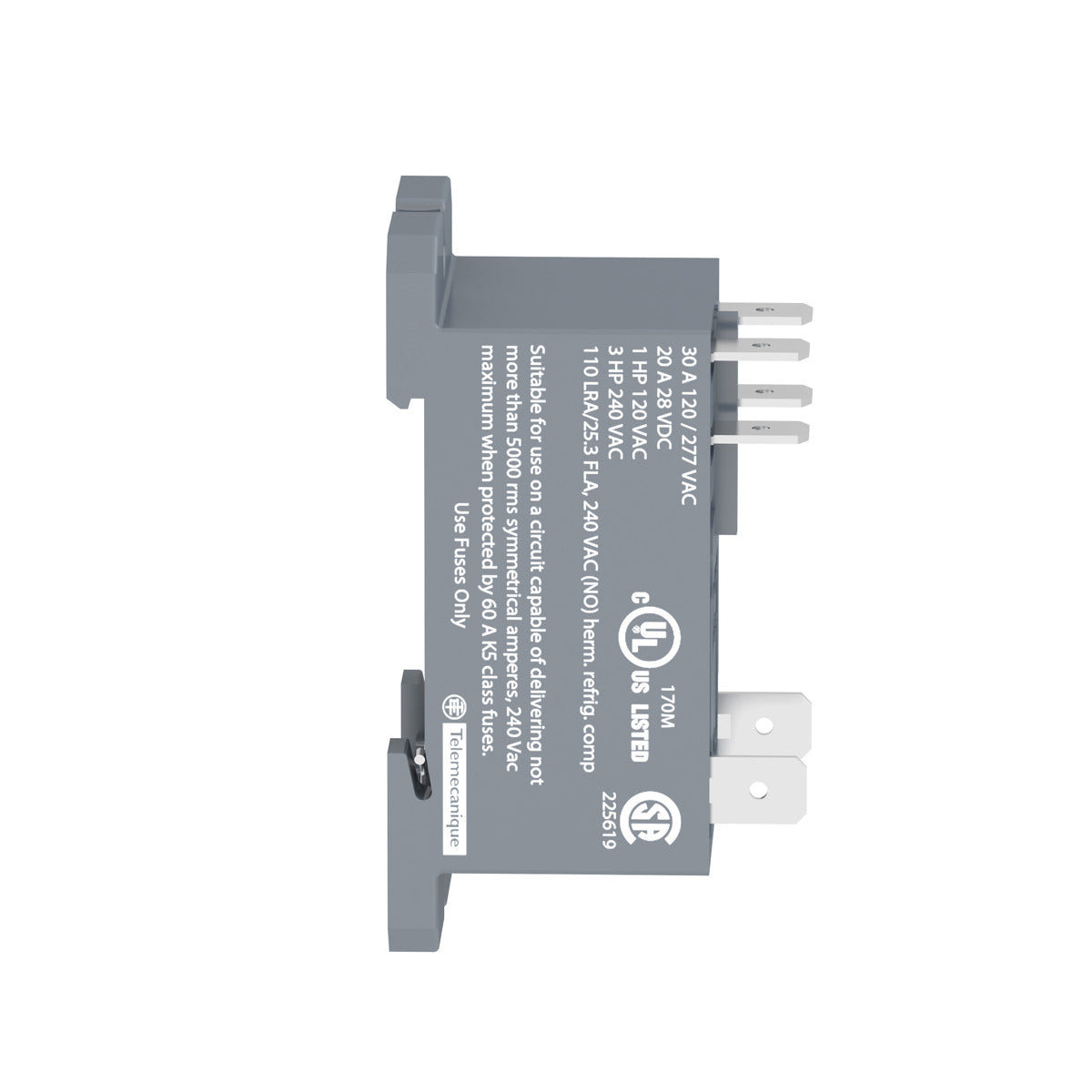SCHNEIDER ELECTRIC Schneider Electric RPF2AF7 Square D RPF2AF7 120 VAC 30 Amp 2NO Din Rail/Panel Mount Plug-In Relay