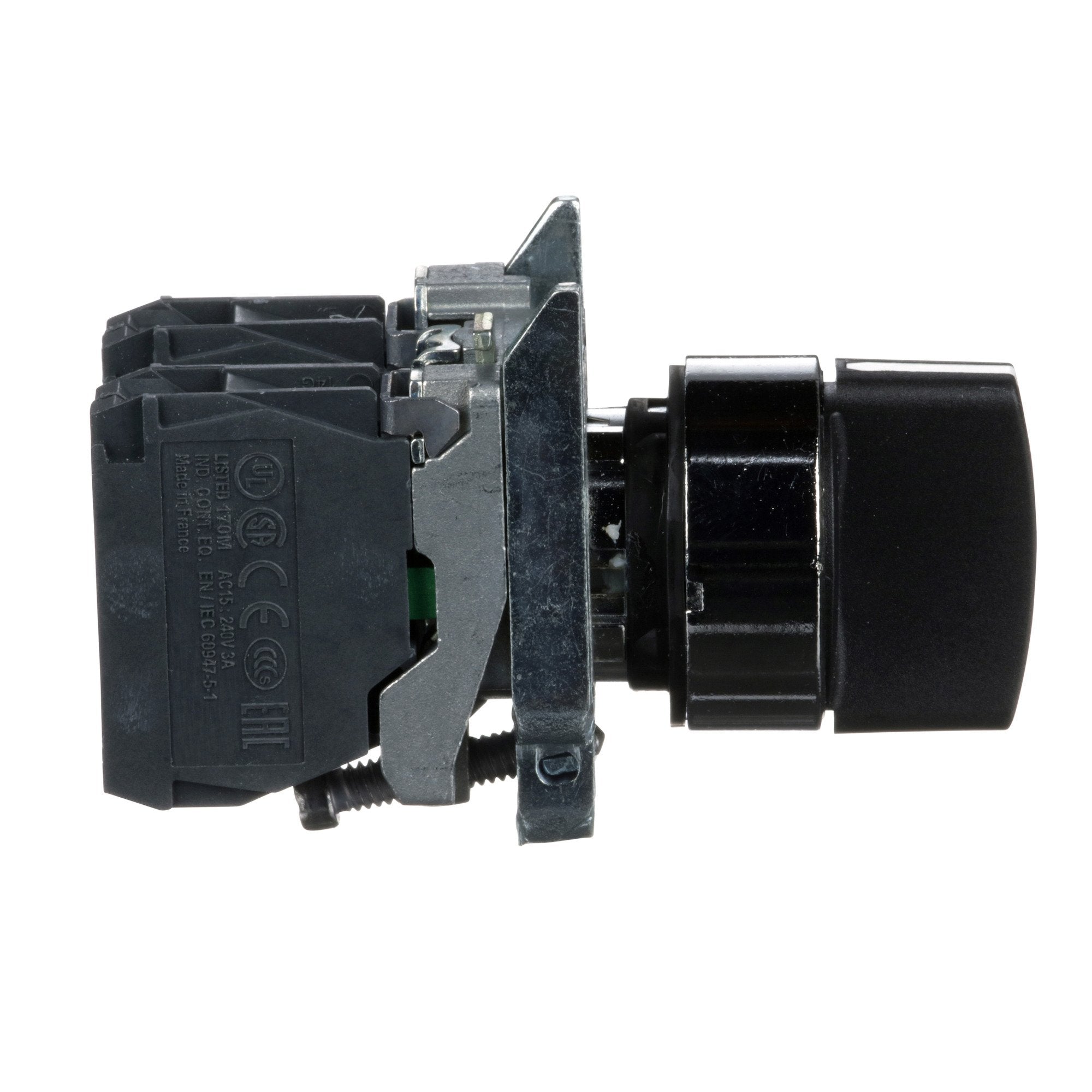 SCHNEIDER ELECTRIC Schneider Electric XB4BD53 Harmony 22 mm 1.2 Amp 600 VAC 2NO 2-Position Momentary Round Knob Non-Illuminated Selector Switch