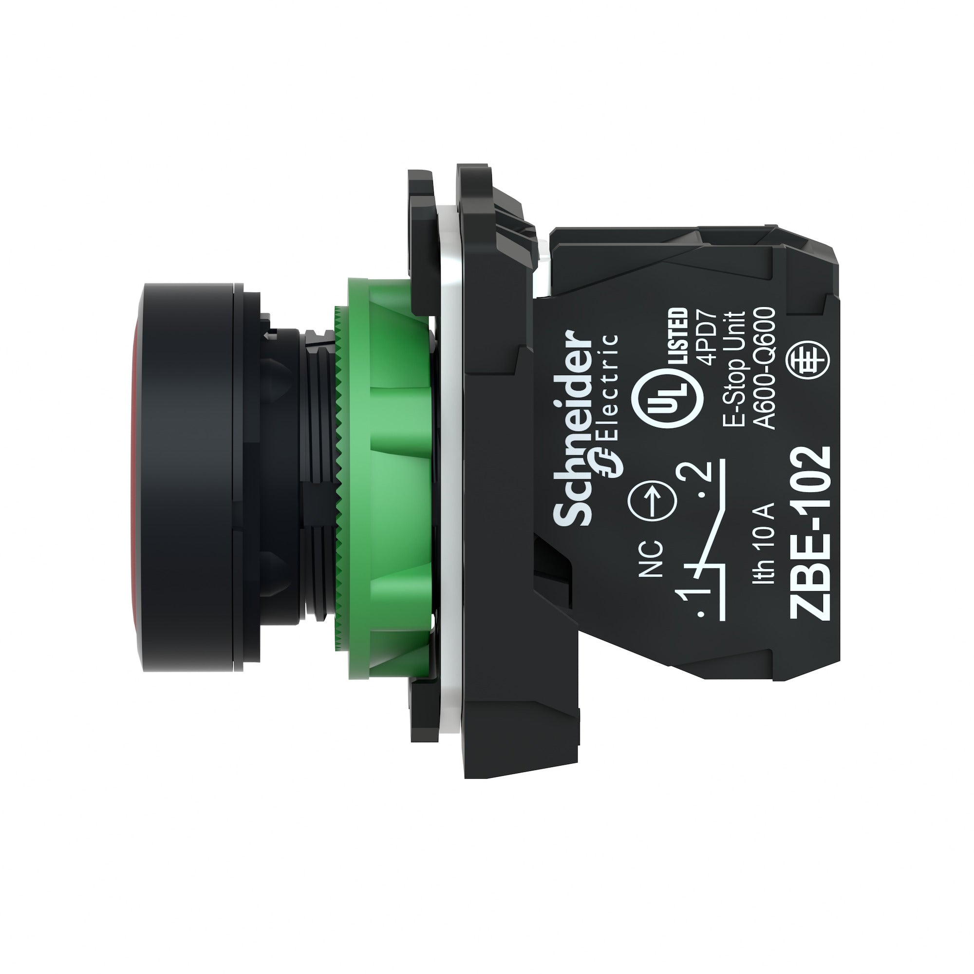 SCHNEIDER ELECTRIC Schneider Electric XB5AA42 Push Button 600 VAC 1.2 Amp 1NC Red Round Momentary Flush Non-Illuminated