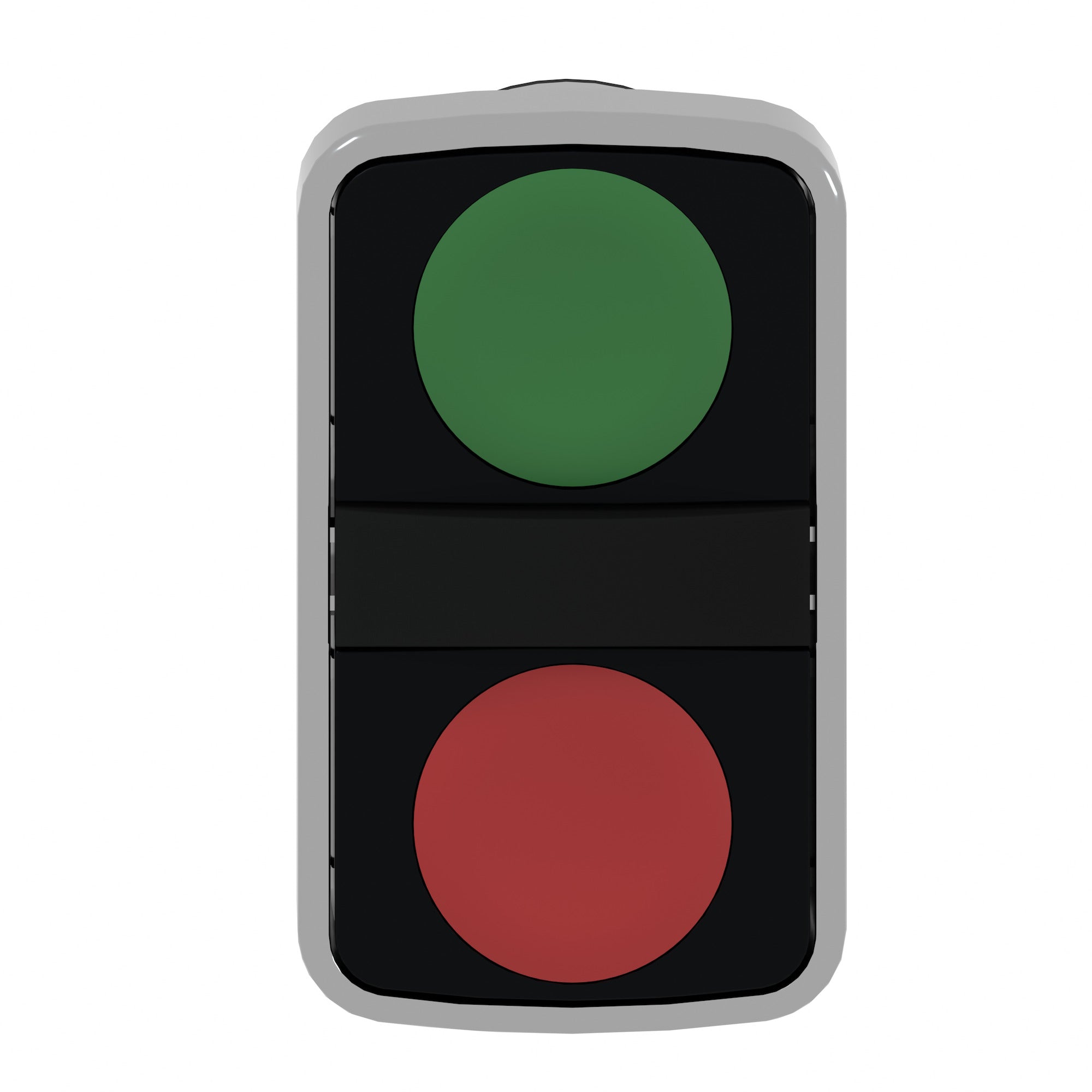 SCHNEIDER ELECTRIC Schneider Electric ZB4BA7340 Square D 22 mm Green/Red Round Flush Momentary Push Button Operator
