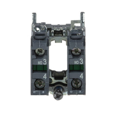 Schneider Electric ZB4BZ103 Harmony, 22mm Push Button, XB4B Operators, Contact Block w/ Mounting Collar, 2 NO, Screw Clamp Terminal