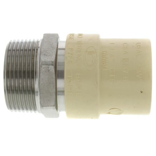 EVERFLOW Everflow SSCPM114-NL | 1-1/4 Stainless Steel Male X CPVC Adapter Lead Free
