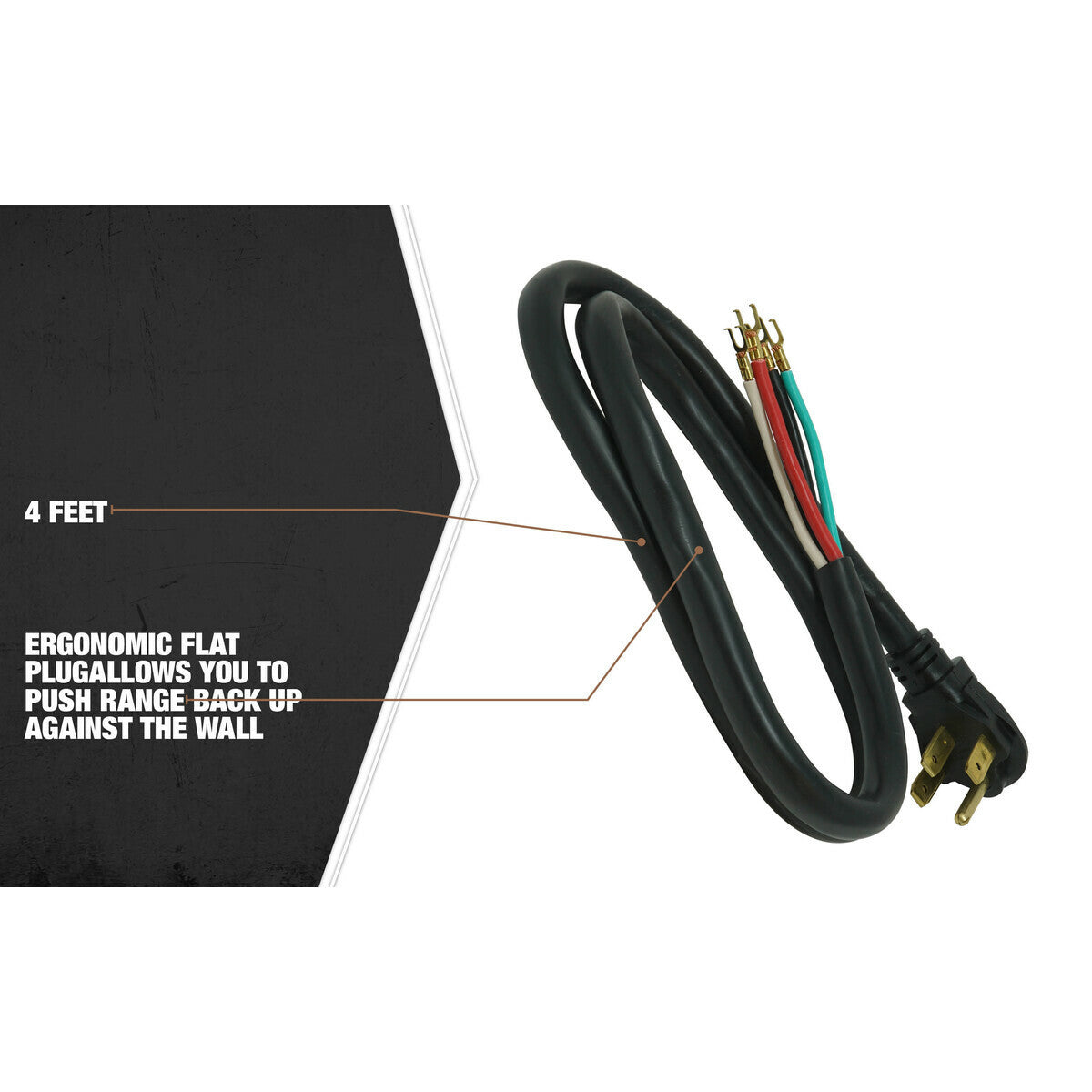 DIVERSITECH Southwire 9044SW8808 4ft SRDT Replacement Range Cord 50 Amp Black