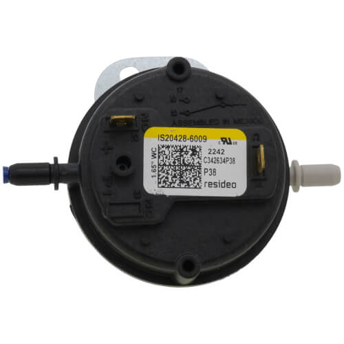 TRANE Trane SWT03254 Switch Pressure 28 Va Pilot Duty 24 Vac 125 Va Pilot Duty 120 Vac 1/10 Hp 3 Fla 18 Lra 24 Vac Open At -1.59 WC Close At -1.84 WC