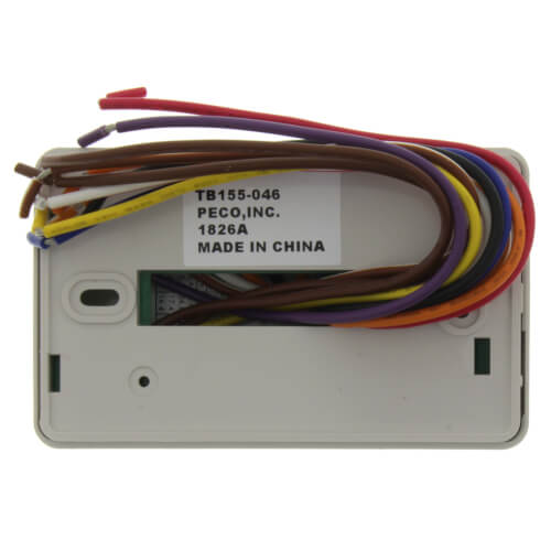 PECO PECO TB155-046 3 Speed Fan Coil Programmable Thermostat with Wire Leads, On-Off, Line Voltage, White