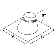 HART & COOLEY HART & COOLEY 8TLCF12 8-Inch All Fuel Vent Adjustable Roof Flashing with Storm Collar