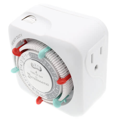 INTERMATIC Intermatic TN311C Heavy-Duty Indoor Mechanical Plug-In Timer 125 VAC 15 Amp