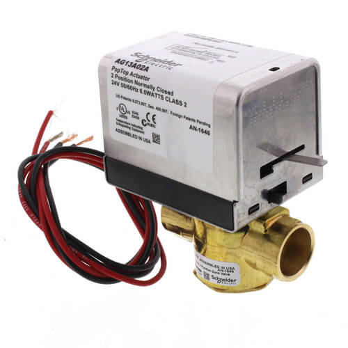 SCHNEIDER ELECTRIC Erie VT2317G13A02A 3/4 Sweat 2 Way PopTop Zone Valve 24 Volts