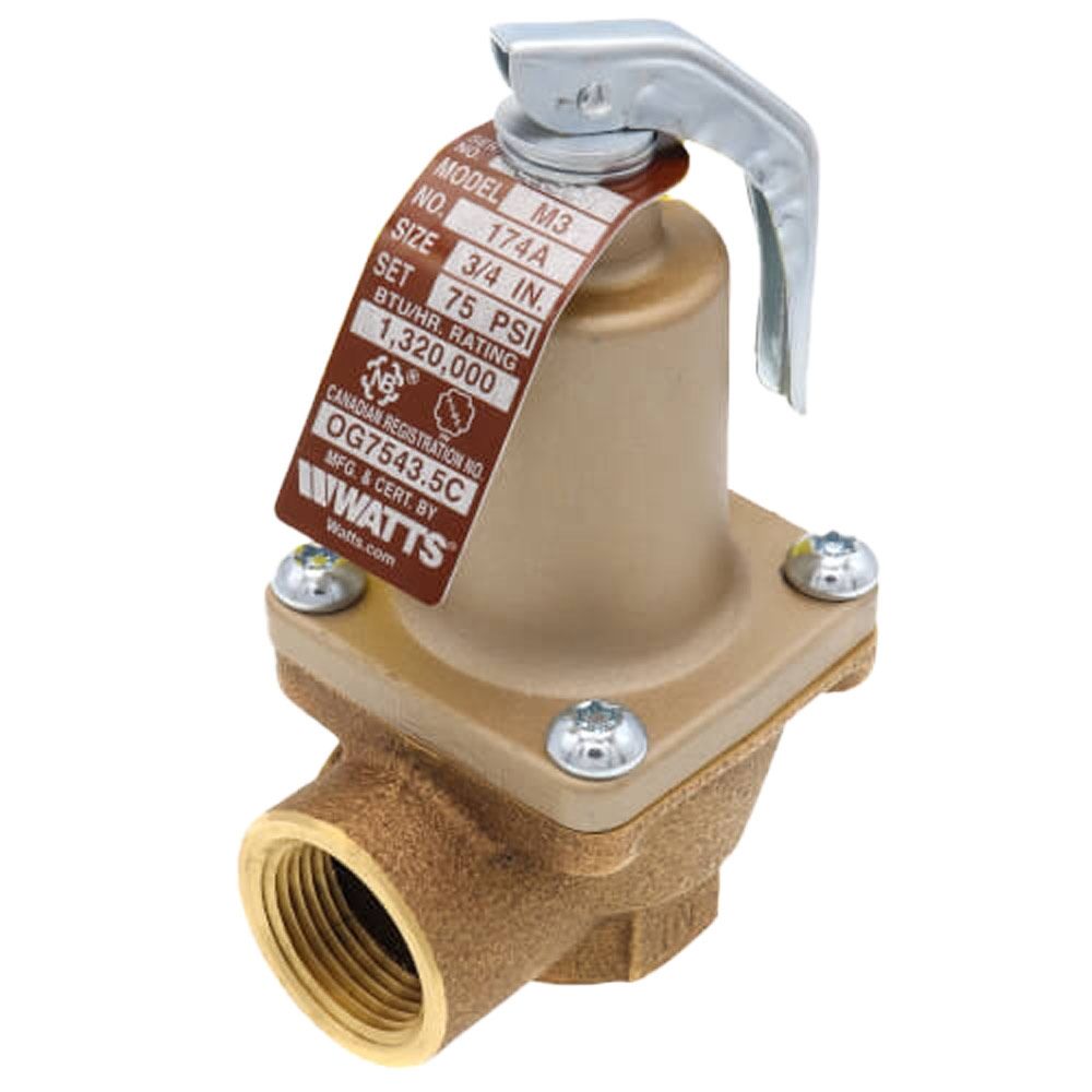 WATTS Watts 0274598 Series 174A 3/4 in. Bronze FNPT 75# 250 Relief Valve