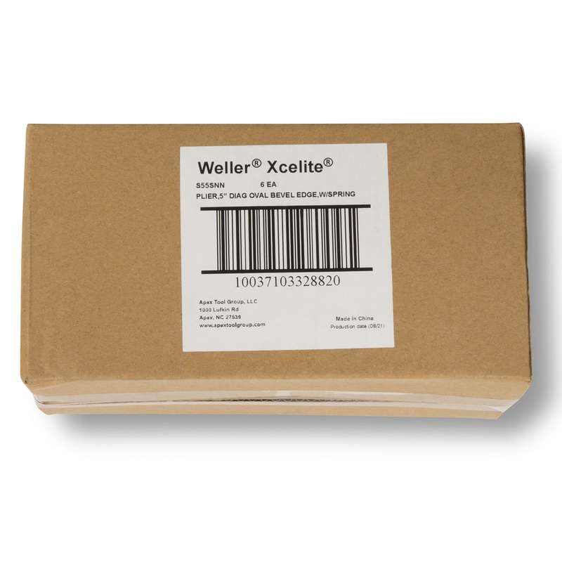 WELLER Xcelite S55SNN Cutter, Diagonal, Oval Head, Semi-Flush, Standard Jaw, Beveled Edges 5 OAL