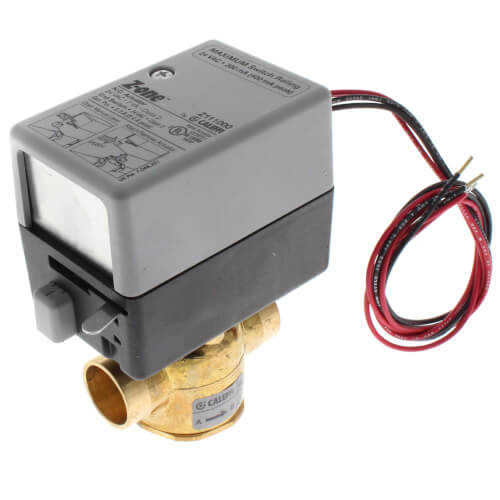 CALEFFI Caleffi Z45 24V 3/4 Sweat Zone Valve 7.5 Cv 20 PSI Aux Switch 18 Inch Leads Replaces Z411537
