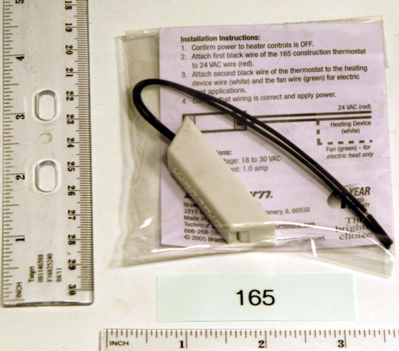 BRADFORD WHITE 165 TEMPORARY THERMOSTATS