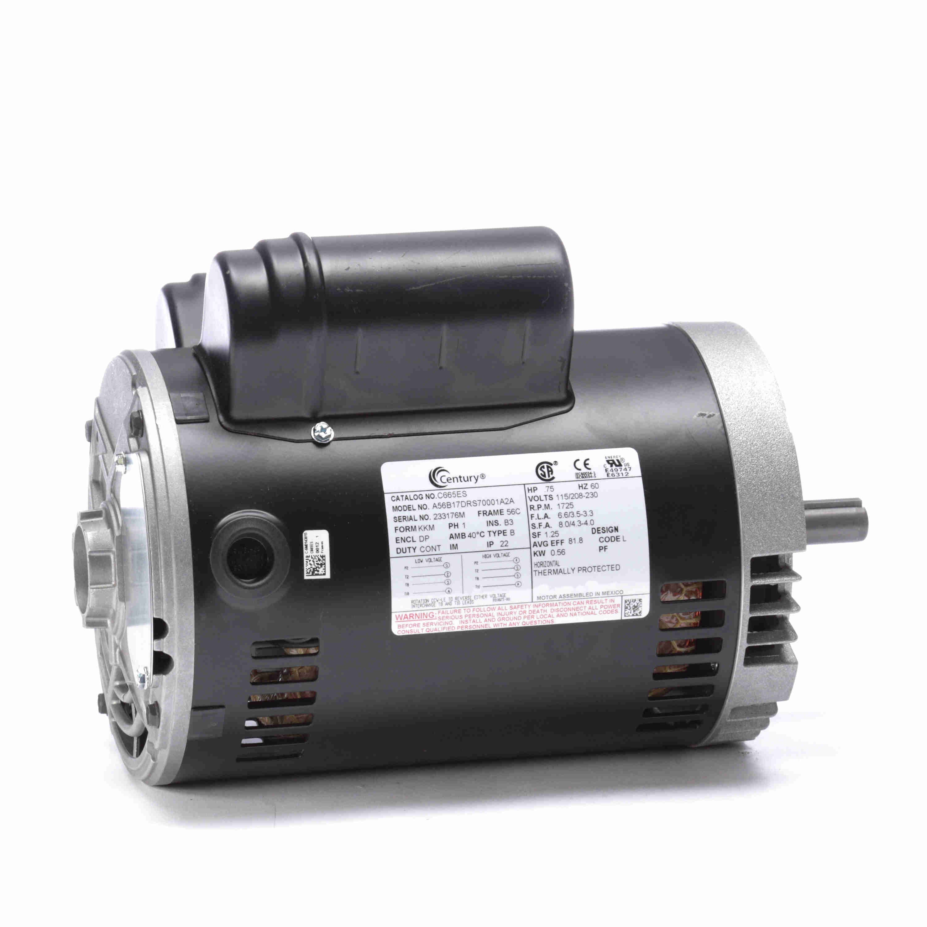 CENTURY MOTORS C665ES BLOWER MOTORS