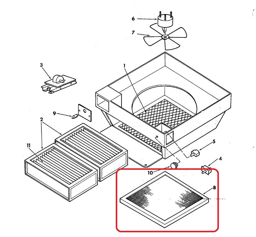 EMERSON F825-0460 AIR CLEANER REPLACEMENT PARTS