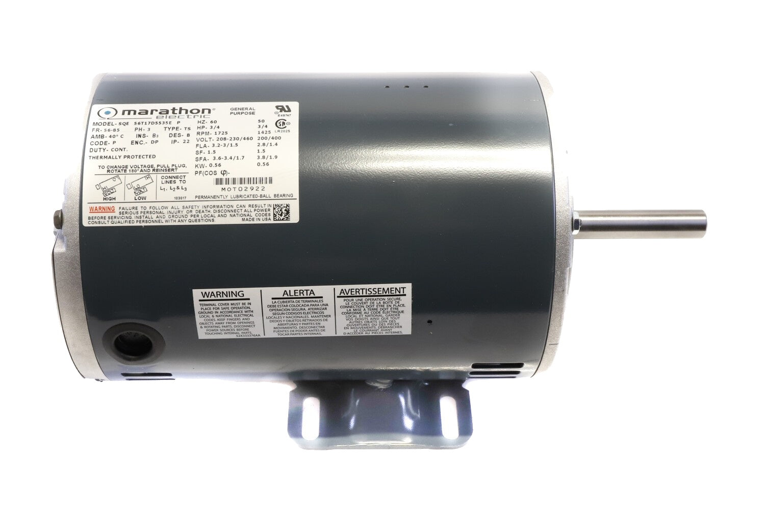 TRANE MOT2922 MOTOR PARTS