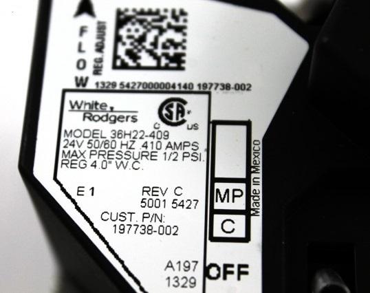 LOCHINVAR 100109922 GAS VALVES