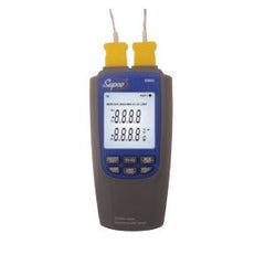 Supco EM60 Dual-Channel Differential Digital Thermocouple Thermometer -200 to 1300 Degrees C -328 to 2372 Degrees F