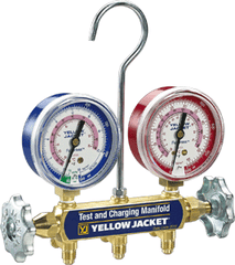 YELLOW JACKET 41712 Series 41 Manifold 2-1/2 inch R-410A No Hose