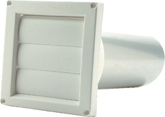 DiversiTech 650-036 3 Louvered Dryer Vent Hood, Pipe & Collar, Assembled (White)